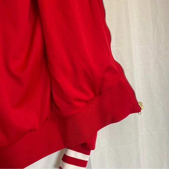 RUE 21 Women’s Red White Stripe 90’s Style Athletic Track Jacket Size Medium - Picture 11 of 13
